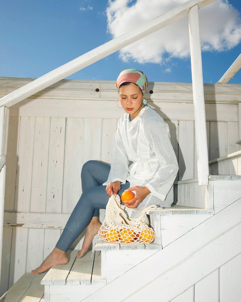 HODA HOSSAM on Instagram: "Old summer days☀️🌊🤍
—————————
Shoot details:
Brand: @lemailloteg
Photogragher: @farahelkadii @byfarahelkadi"