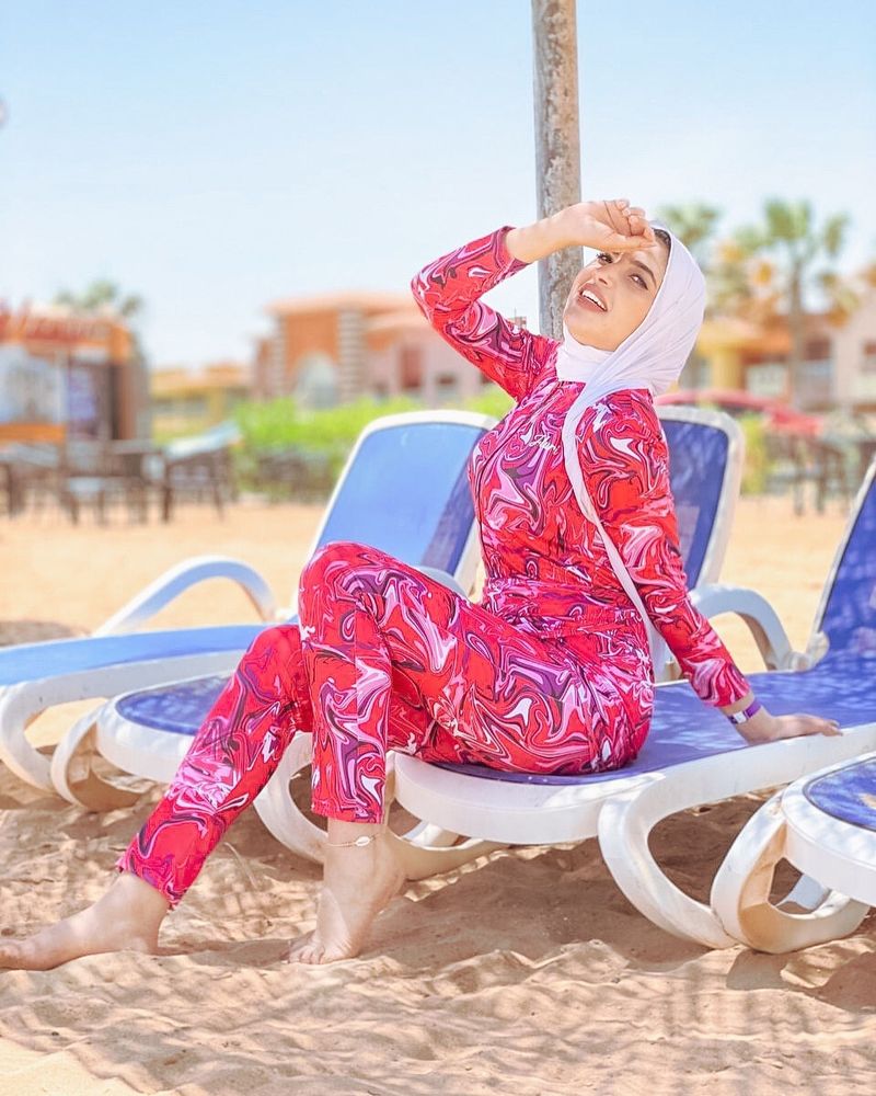 Taghreed | تغريد on Instagram: "Summer Season begins 🐚⛱️
-
Burkini from @fluri.shop 🤍"