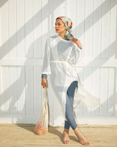 HODA HOSSAM on Instagram: "Old summer days☀️🌊🤍
—————————
Shoot details: 
Brand: @lemailloteg 
Photogragher: @farahelkadii @byfarahelkadi"